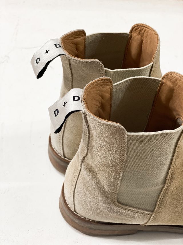 Stivali Chelsea in pelle Duke & Dexter beige