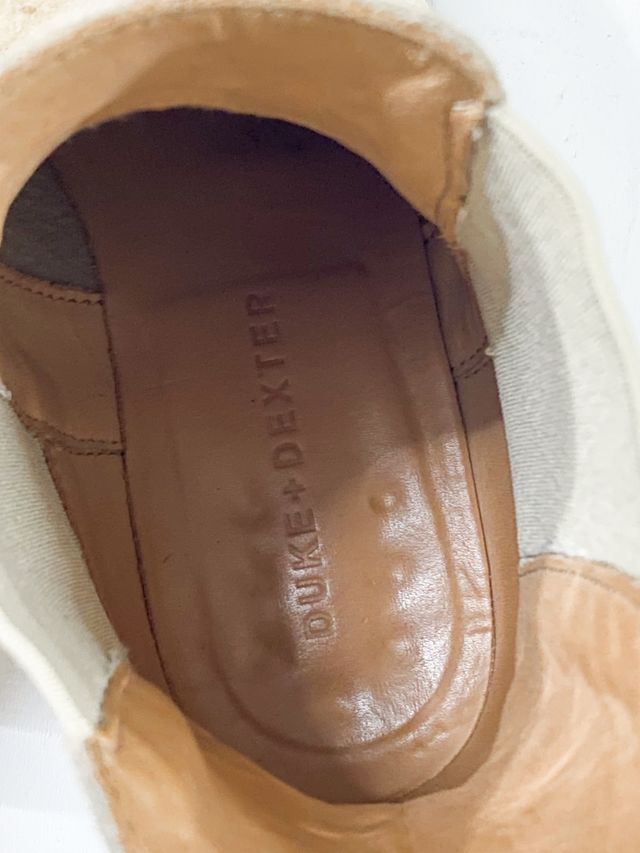 Stivali Chelsea in pelle Duke & Dexter beige