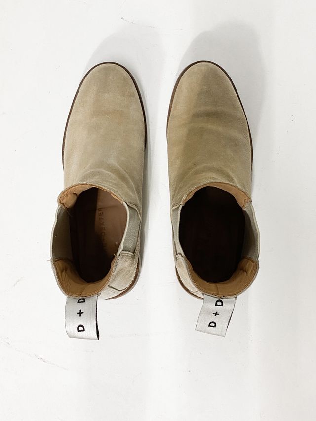 Stivali Chelsea in pelle Duke & Dexter beige