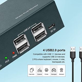 Kvm Switch 2pc 2 monitores dial NUEVO 4k