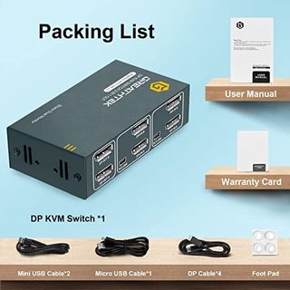 Kvm Switch 2pc 2 monitores dial NUEVO 4k