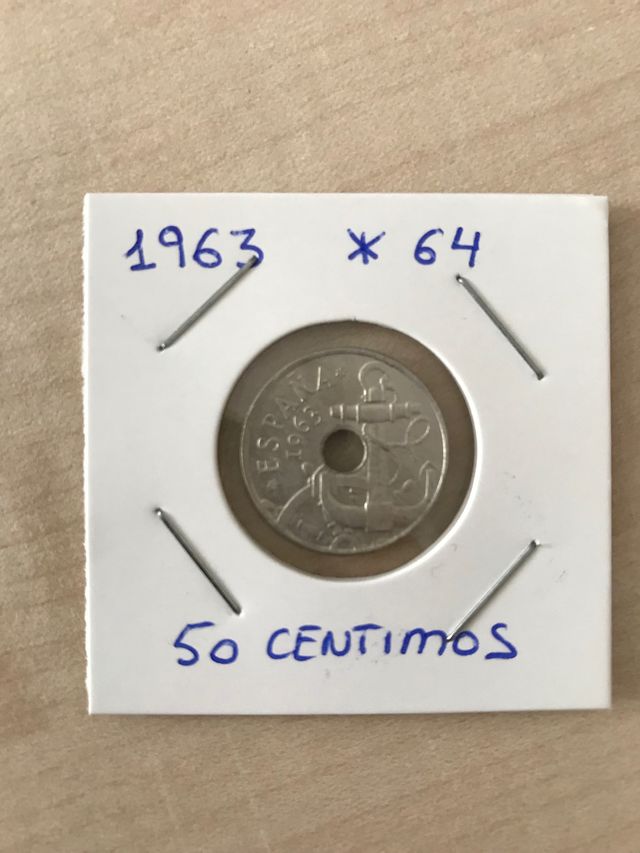 50 céntimos año 1963 estrella 64