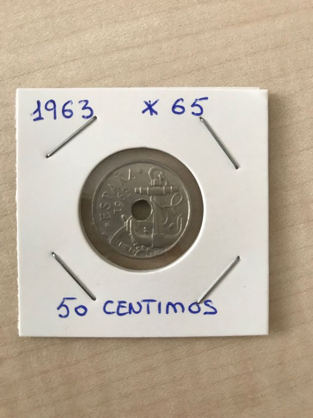 50 céntimos año 1963 estrella 65