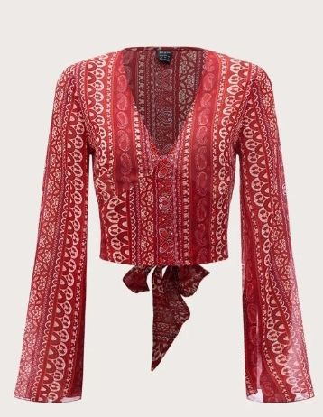 Blusa estampada manga campana