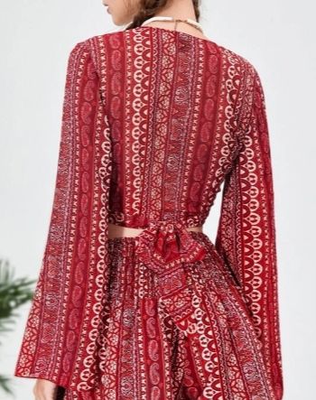 Blusa estampada manga campana