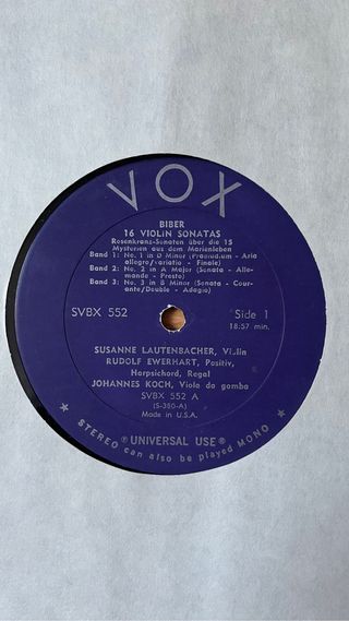 3xLP Biber “Sonatas for Violin”