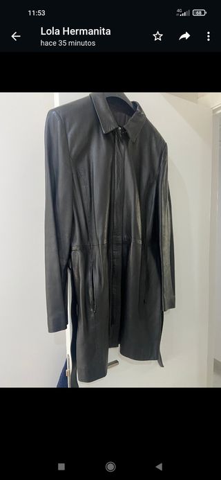 chaquetón señora piel negro