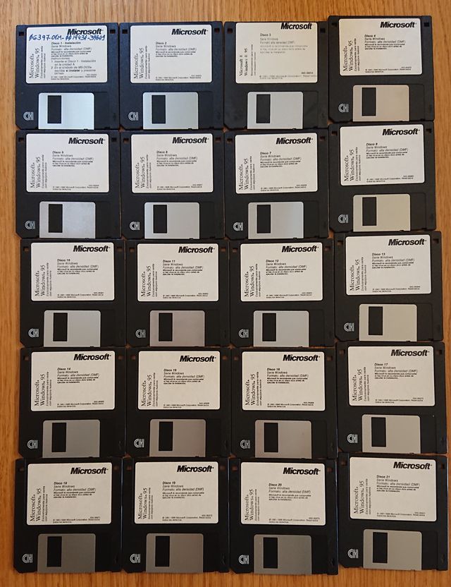 Windows 95 21 discos 3 1/2 pulgadas