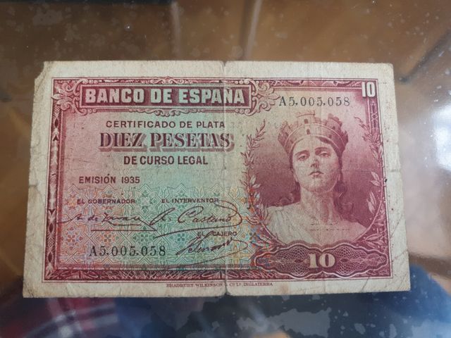 Billete de 1935 de 10 pesetas
