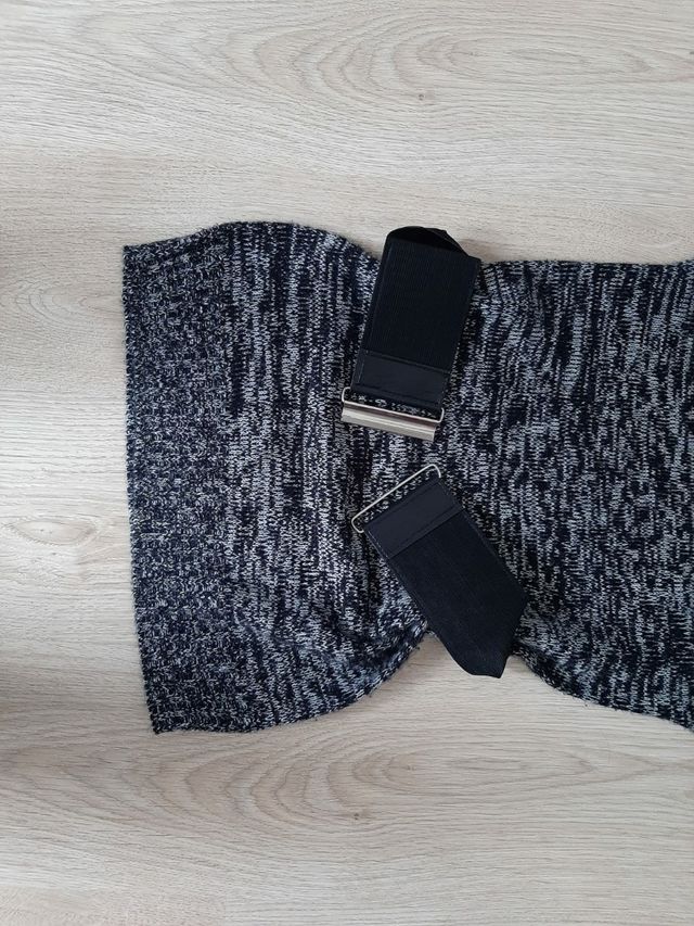 Vestido de punto con cinturón ancho talla M