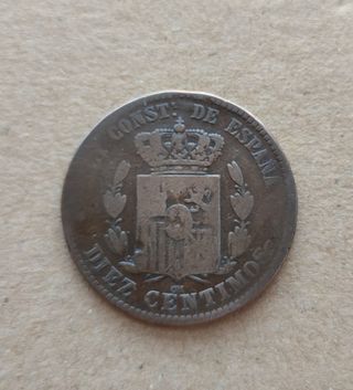 Moneda 10 centimos Alfonso XII 1878
