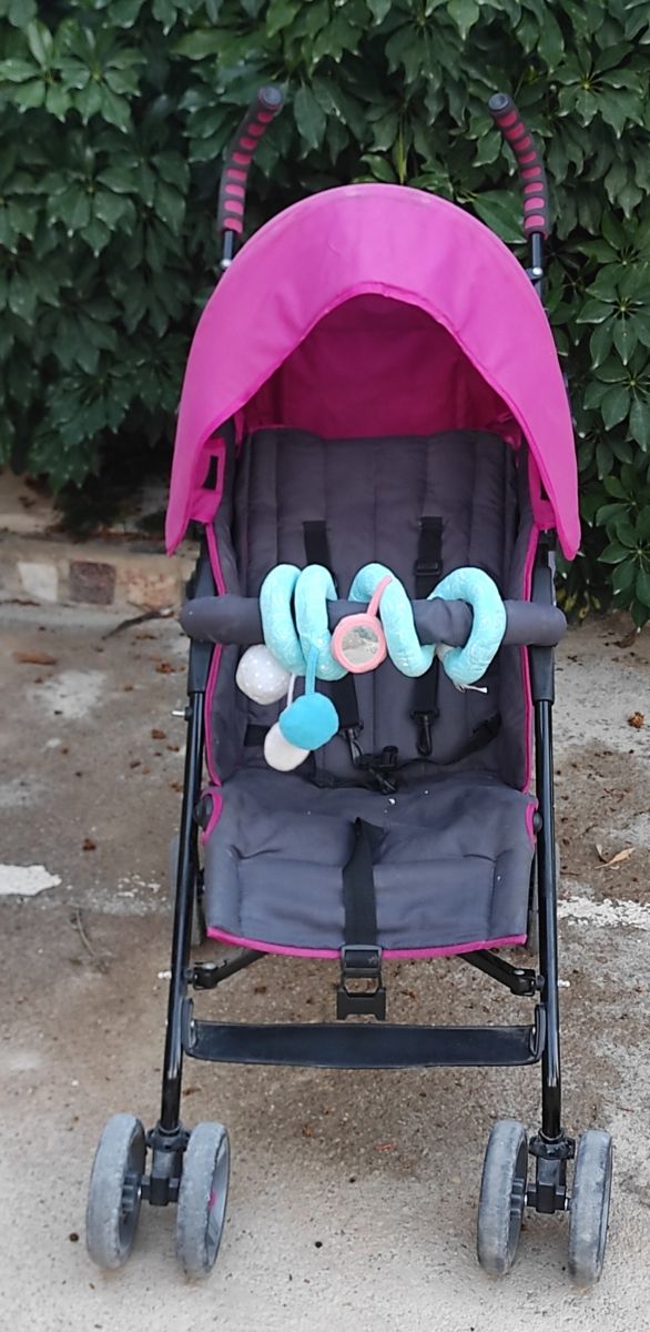 Carro Paseo  Rosa Fussia y Gris