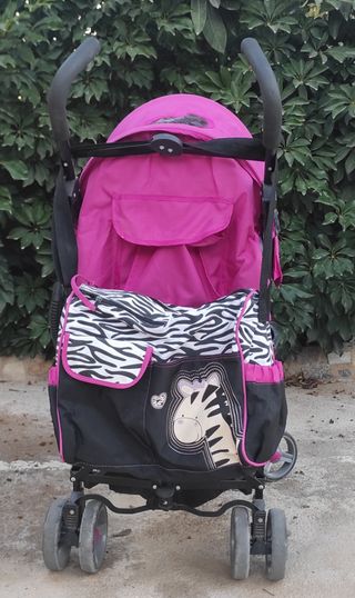 Carro Paseo  Rosa Fussia y Gris