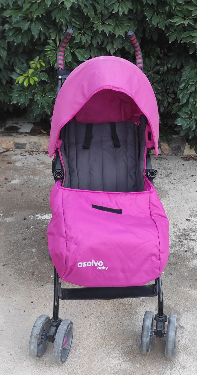 Carro Paseo  Rosa Fussia y Gris