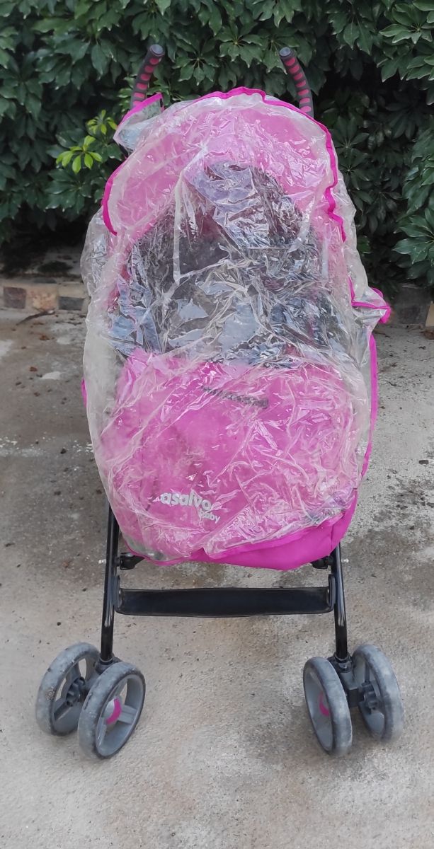 Carro Paseo  Rosa Fussia y Gris