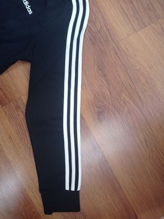 Sudadera Adidas sin Capucha Negro con Rayas 