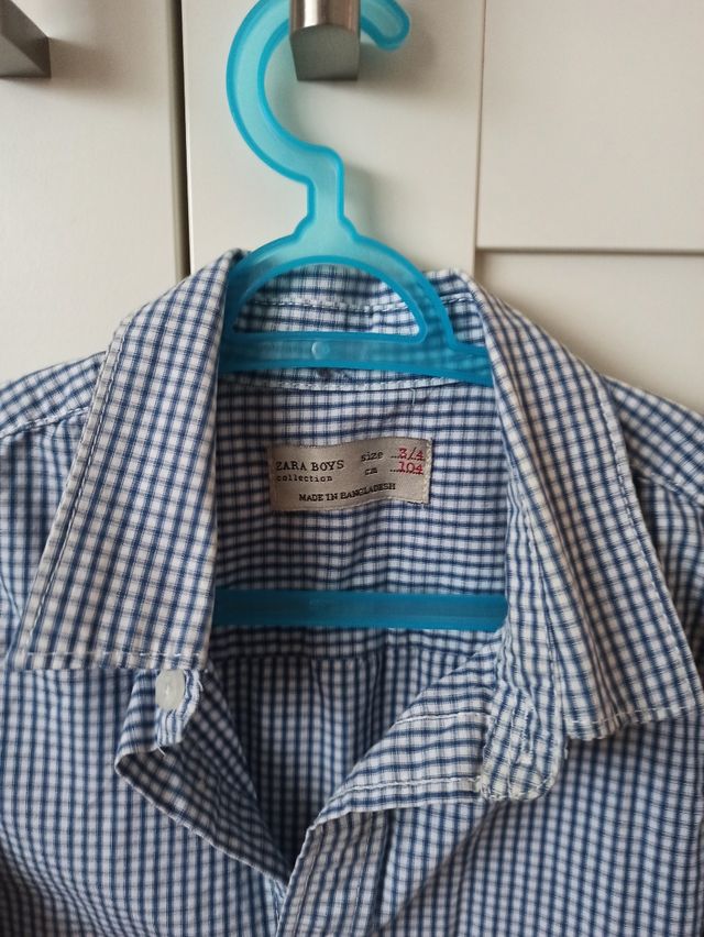 Camisa de cuadros niño zara