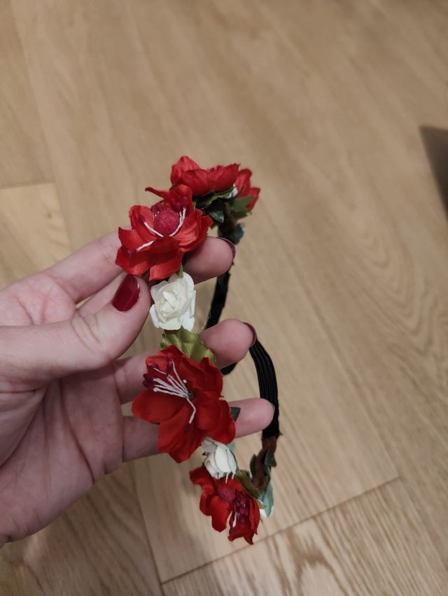 Diadema flores con goma