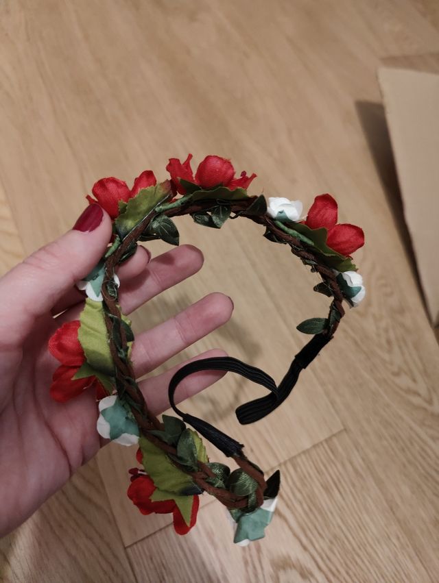 Diadema flores con goma