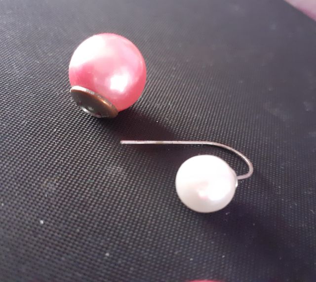 orecchini di perle rosa e bianche nuovi