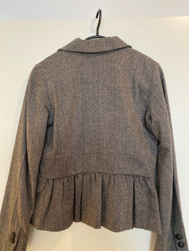 CHAQUETA LANA PATA DE GALLO Y CUELLO PELO T.40