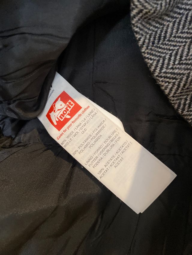 CHAQUETA LANA PATA DE GALLO Y CUELLO PELO T.40