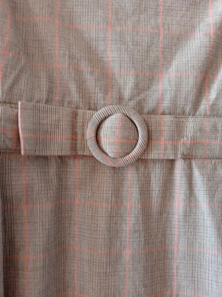 Vestido de cuadros gris y rosa T.M