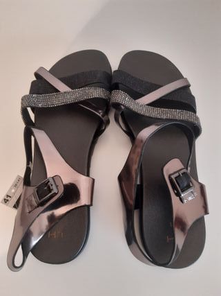 Sandalias Planas negras (LH-Merkal Calzados) Nº41 de segunda