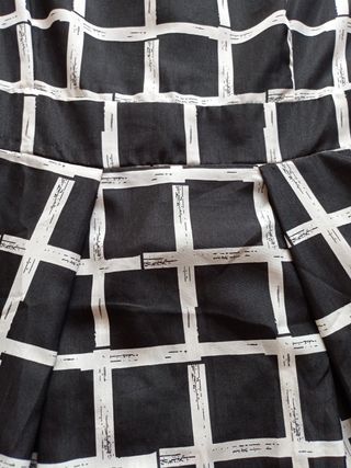 Vestido de cuadros blanco y negro Talla S