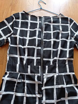 Vestido de cuadros blanco y negro Talla S