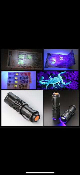 Linterna aluminio Led UV de 395 nanometros 