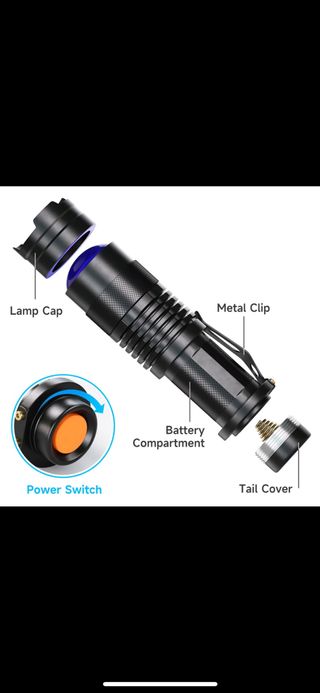 Linterna aluminio Led UV de 395 nanometros 