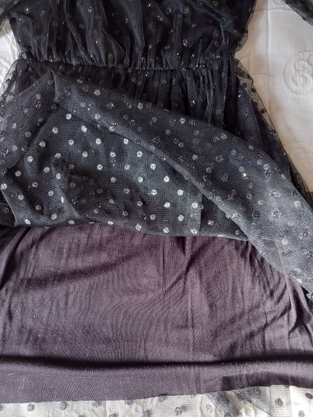 Elegante vestido negro plumeti 💝