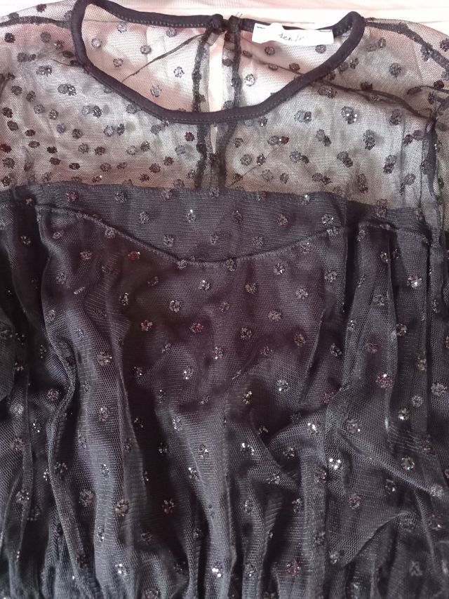 Elegante vestido negro plumeti 💝