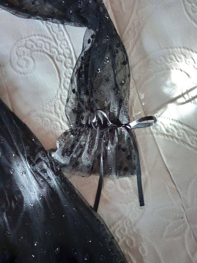 Elegante vestido negro plumeti 💝