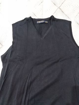 Nuovissimo maglione smanicato blu, taglia S