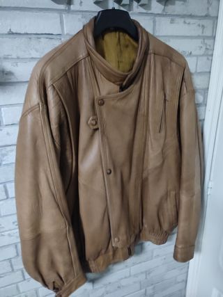 Chaqueta bike de cuero auténtico 