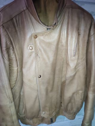 Chaqueta bike de cuero auténtico 