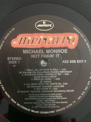 Michael Monroe Not fakin' it Vinilo USA 1989.