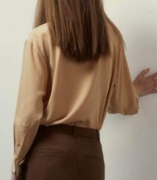 Camisa fluida color camel L