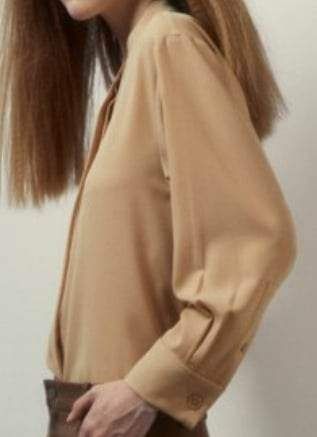 Camisa fluida color camel L