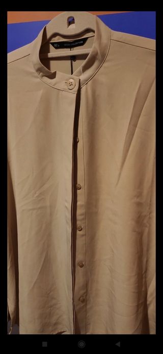 Camisa fluida color camel L