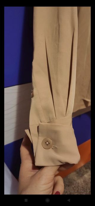 Camisa fluida color camel L