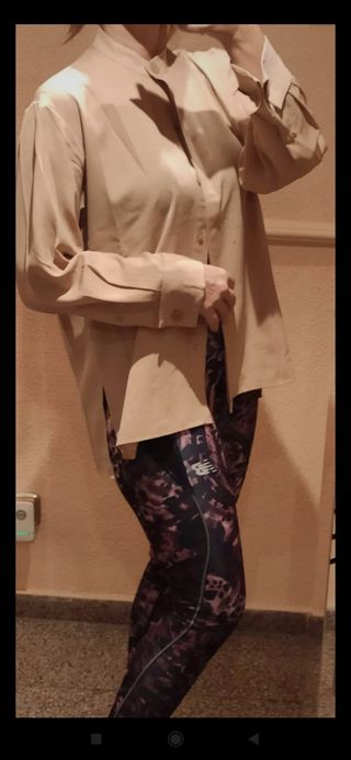 Camisa fluida color camel L