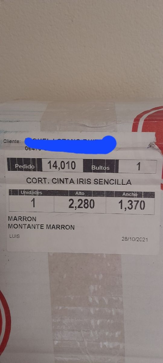 CORTINA DE TIRAS SIN ESTRENAR