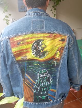 chaqueta vaquera levi's pintada a mano