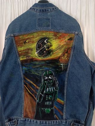 chaqueta vaquera levi's pintada a mano