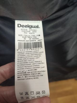 Abrigo Plumas Desigual 36