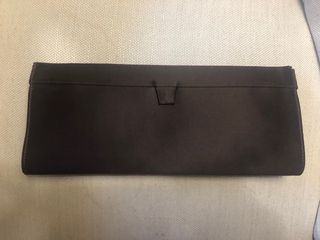 Bolso/cartera de boda y fiesta marrón de raso