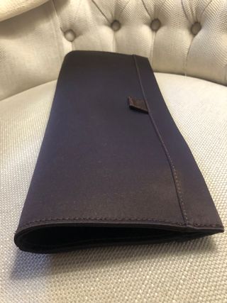 Bolso/cartera de boda y fiesta marrón de raso
